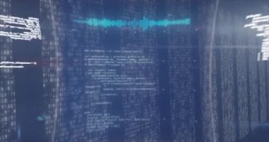 Mavi arkaplanda 6G metin ve veri işleme animasyonu. küresel teknoloji ve dijital arayüz kavramı dijital olarak oluşturulmuş video.