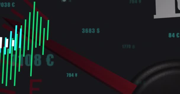 Animacja Przetwarzania Danych Przez Panel Samochodowy Globalny Biznes Finanse Połączenia — Wideo stockowe