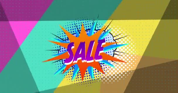 Animation Sale Text Colourful Background Retro Future Social Media Concept — Stock Video