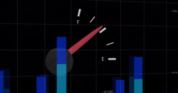 Animação Processamento Dados Sobre Painel Carro Negócio Global Finanças Conexões — Vídeo de Stock