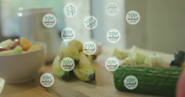 Animation Von Naturbelassenen Texten Über Gemüse Nationale Vegetarische Woche Und — Stockvideo