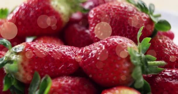 Animation Spots Fresh Strawberries National Vegetarian Week Celebration Concept Digitally — Stock Video