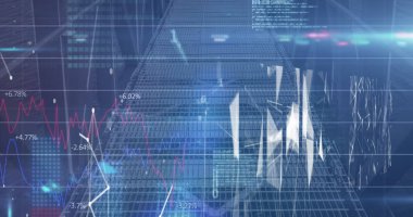 Mavi arkaplandaki ışık izlerine karşı bağlantı ve veri işleme ağı. küresel ağ ve teknoloji kavramı