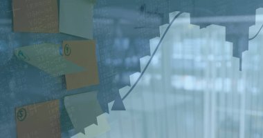 Not üzerinden finansal veri işleme resmi. küresel finans, iş ve dijital arayüz kavramı dijital olarak oluşturulmuş görüntü.