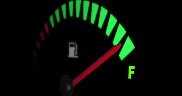 Immagine Indicatore Del Carburante Che Muove Sfondo Nero Concetto Consumo — Foto Stock