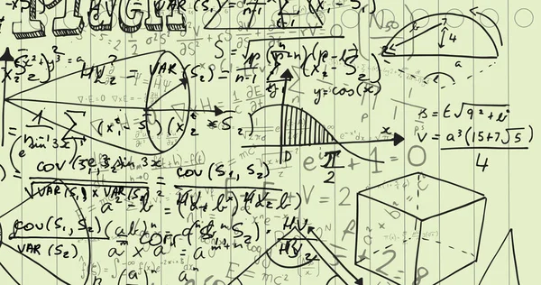 Знак Вопроса Над Фиолетовым Круглым Баннером Фоне Математических Уравнений Желтом — стоковое фото