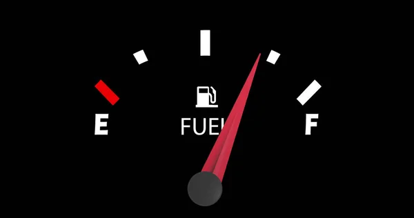 Imagen Del Medidor Combustible Sobre Fondo Negro Imagen Generada Digitalmente — Foto de Stock