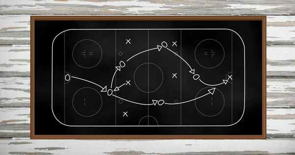 Изображение Спортивной Тактики Над Игровым Шагом Фоне Доски Спортивная Стратегия — стоковое фото