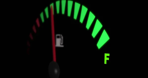 Immagine Indicatore Del Carburante Che Muove Sfondo Nero Concetto Consumo — Foto Stock