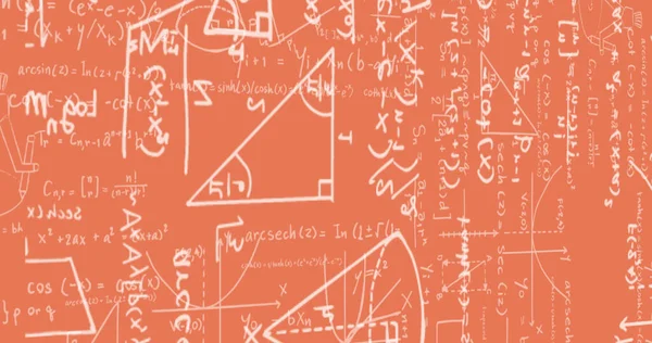 Изображение Математических Уравнений Красном Фоне Обучение Математика Концепции Образования Цифровом — стоковое фото