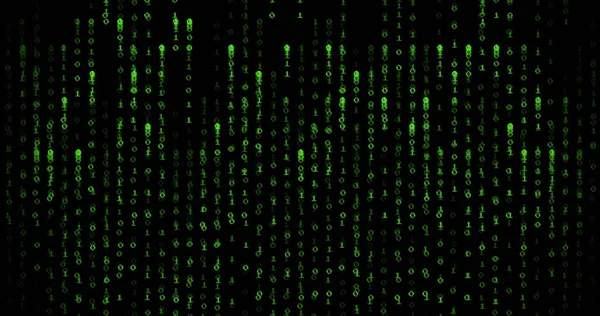 Image Green Binary Coding Data Processing Black Background Technology Computing — Stock Photo, Image