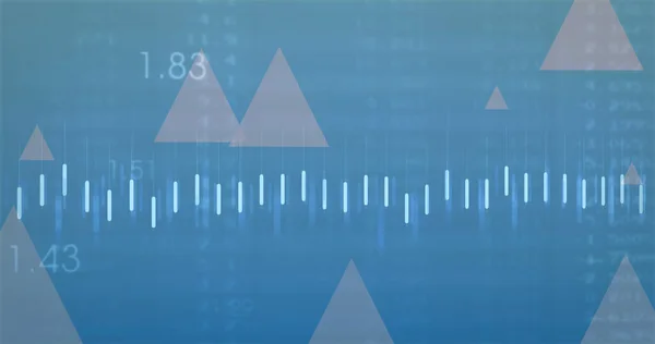 Immagine Elaborazione Dei Dati Finanziari Frecce Sfondo Blu Immagine Generata — Foto Stock