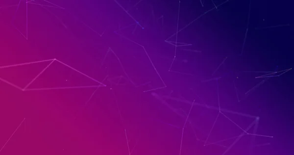 紫色のグラデーションの背景に浮かぶ接続のネットワークのデジタル画像 ネットワーキングとテクノロジーの背景概念 — ストック写真