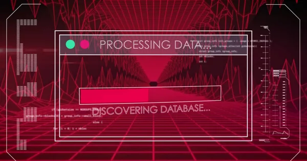 Imagen Procesamiento Datos Túnel Digital Sobre Fondo Negro Concepto Tecnología — Foto de Stock