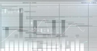 Beyaz arka planda veri işleme animasyonu. Ulusal idari asistan günü ve dijital olarak üretilen video konsepti.