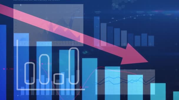 Animación Del Procesamiento Datos Sobre Fondo Azul Día Asistente Administrativo — Vídeo de stock