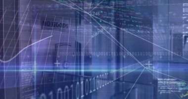 Ofisteki asansörde veri işleme resmi. küresel iş, finans ve dijital arayüz kavramı dijital olarak oluşturulmuş görüntü.