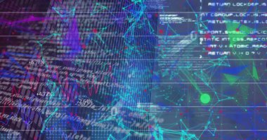 Veri işleme üzerinden şekil değiştirme görüntüsü. küresel iş, finans, bağlantılar ve dijital arayüz konsepti dijital olarak oluşturulmuş görüntü.