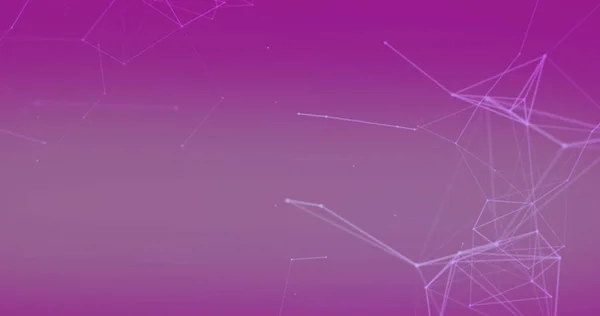 Зображення Сяючої Мережі Єднань Плавають Фіолетовому Фоні Глобальна Комунікація Концепція — стокове фото