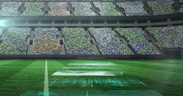 스포츠 경기장 스크린에 데이터 이미지 스포츠 디지털로 이미지를 — 스톡 사진