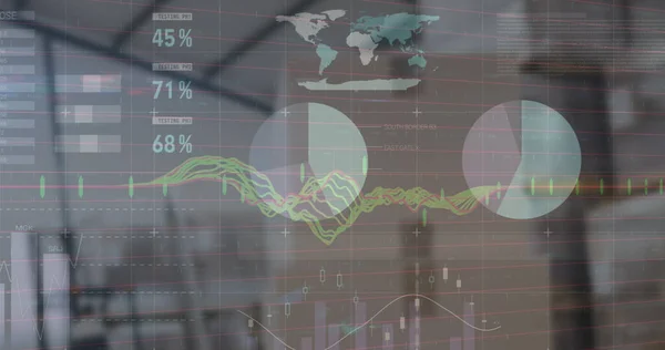 Imagen Del Procesamiento Datos Financieros Almacén Vacío Concepto Global Envío — Foto de Stock