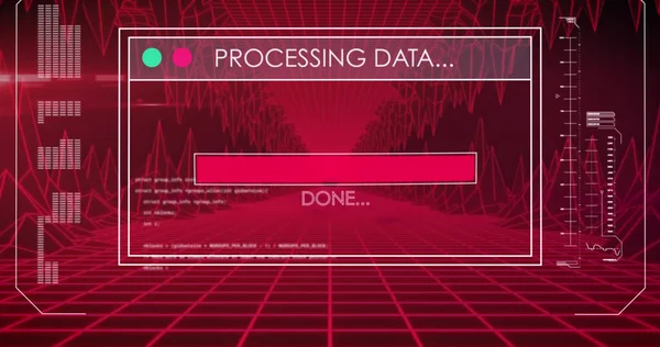 Imagem Processamento Dados Túnel Digital Sobre Fundo Preto Conceito Tecnologia — Fotografia de Stock