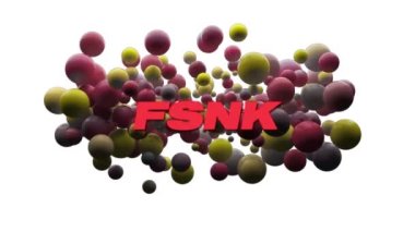 Kırmızı renkli funk metnin animasyonu. Kırmızı ve sarı kürelerin üzerinde daireler var. Beyaz üzerine. Sosyal medya ve küresel iletişim konsepti dijital olarak oluşturulmuş video.