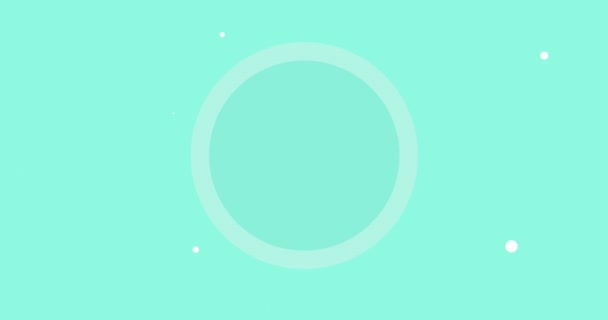 Animation Pulsating Circle Green Background White Dots Colour Movement Concept — Stock Video