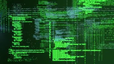 Parlayan ışıkla veri işleme animasyonu. küresel hesaplama ve veri işleme kavramı dijital olarak oluşturulmuş video.