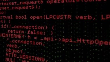 İkili kodlama ve veri işleme animasyonu. küresel hesaplama ve veri işleme kavramı dijital olarak oluşturulmuş video.