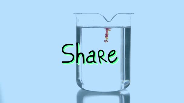 Animation Share Text Chemical Reagent Falling Glass Container Science Chemical — Stock Video