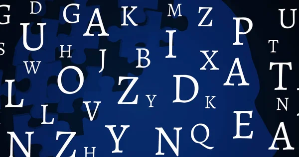 Immagine Lettere Che Fanno Nazionale Puzzle Giorno Scrittura Sfondo Nero — Foto Stock