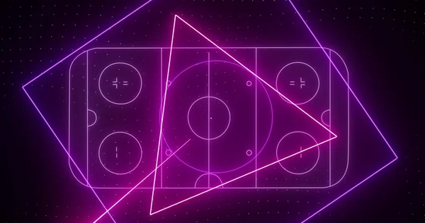 Imagen Pista Hockey Sobre Hielo Morado Procesamiento Datos Concepto Deportivo — Foto de Stock