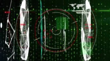 Çevrimiçi ikili kodlama ve veri işleme animasyonu. küresel çevrimiçi güvenlik, bilgisayar ve veri işleme kavramı dijital olarak oluşturulmuş video.