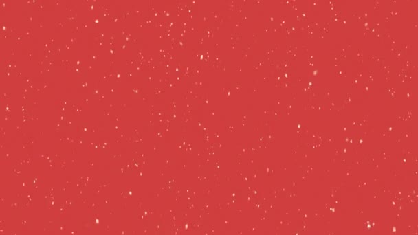 Animación Nieve Cayendo Sobre Fondo Rojo Navidad Navidad Invierno Tradición — Vídeo de stock