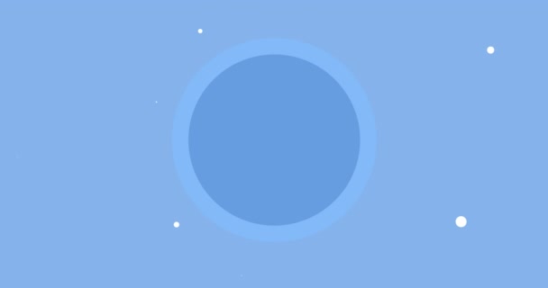 Animación Círculo Pulsante Sobre Fondo Azul Con Puntos Blancos Concepto — Vídeo de stock