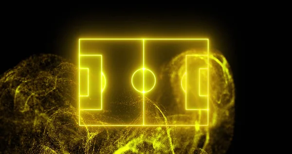 노란색 스포츠 필드의 이미지와 네온노란 스포츠 데이터 디지털 이미지 — 스톡 사진