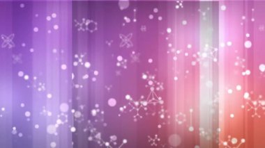 Menekşe ve pembe arka planda hareket eden moleküllerin animasyonu. Bilim, renk, hareket konsepti dijital olarak oluşturulmuş video.