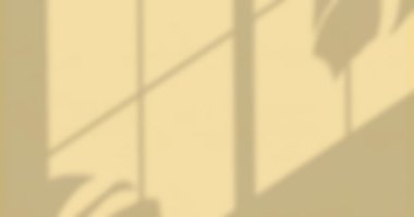 Sarı arka plandaki yaprakların pencere gölgesinin animasyonu. gölge, desen ve renk konsepti dijital olarak oluşturulmuş video.