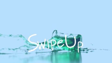 Düşen camların üzerinden yeşil reaktörle kayma animasyonu. Bilim, kimyasal deneyler ve dijital olarak üretilen eğitim konsepti.