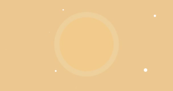 Анімація Пульсуючого Кола Жовтому Тлі Білими Цятками Концепція Кольору Руху — стокове відео