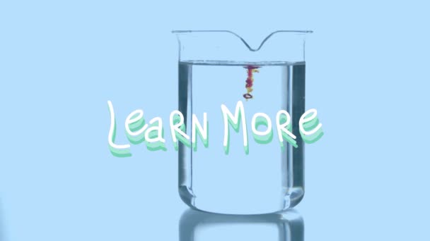 Animatie Van Meer Informatie Reagens Gieten Glazen Container Digitaal Gegenereerde — Stockvideo