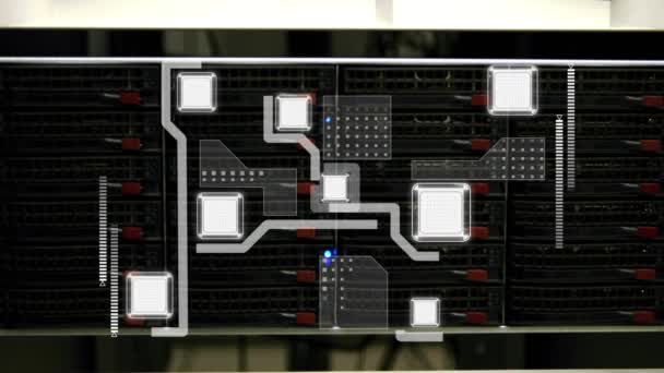Animation Von Verbindungen Und Datenverarbeitung Globales Computer Und Datenverarbeitungskonzept Digital — Stockvideo