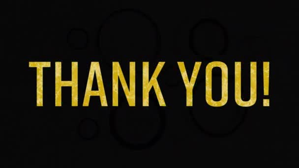 Animation Thank You Text Neon Circles Black Background Έννοια Των — Αρχείο Βίντεο