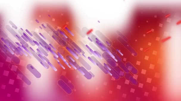 Animation Violet Shapes Falling Red Orange White Background Colour Movement — Stock Video