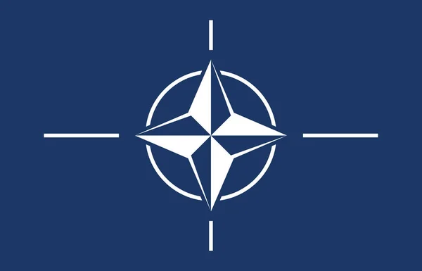 Volledige Frame Shot Van Nato Vlag Met Kopieerruimte Ongewijzigd Achtergronden — Stockfoto