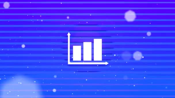 Анимация Графика Над Светлыми Пятнами Синем Фоне Глобальные Технологии Концепция — стоковое видео