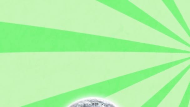 Анімація Місяця Являється Зеленому Тлі Обертається Концепція Простору Кольору Руху — стокове відео
