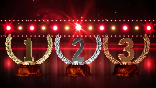 Animation First Second Third Place Award Trophies Floodlit Winners ...