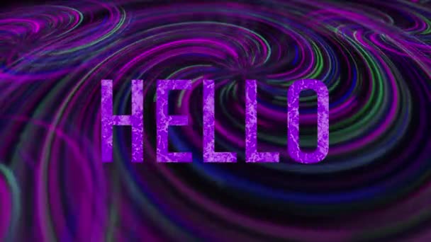 Animation Hello Text Light Trails Black Background Social Media Communication — Stock Video